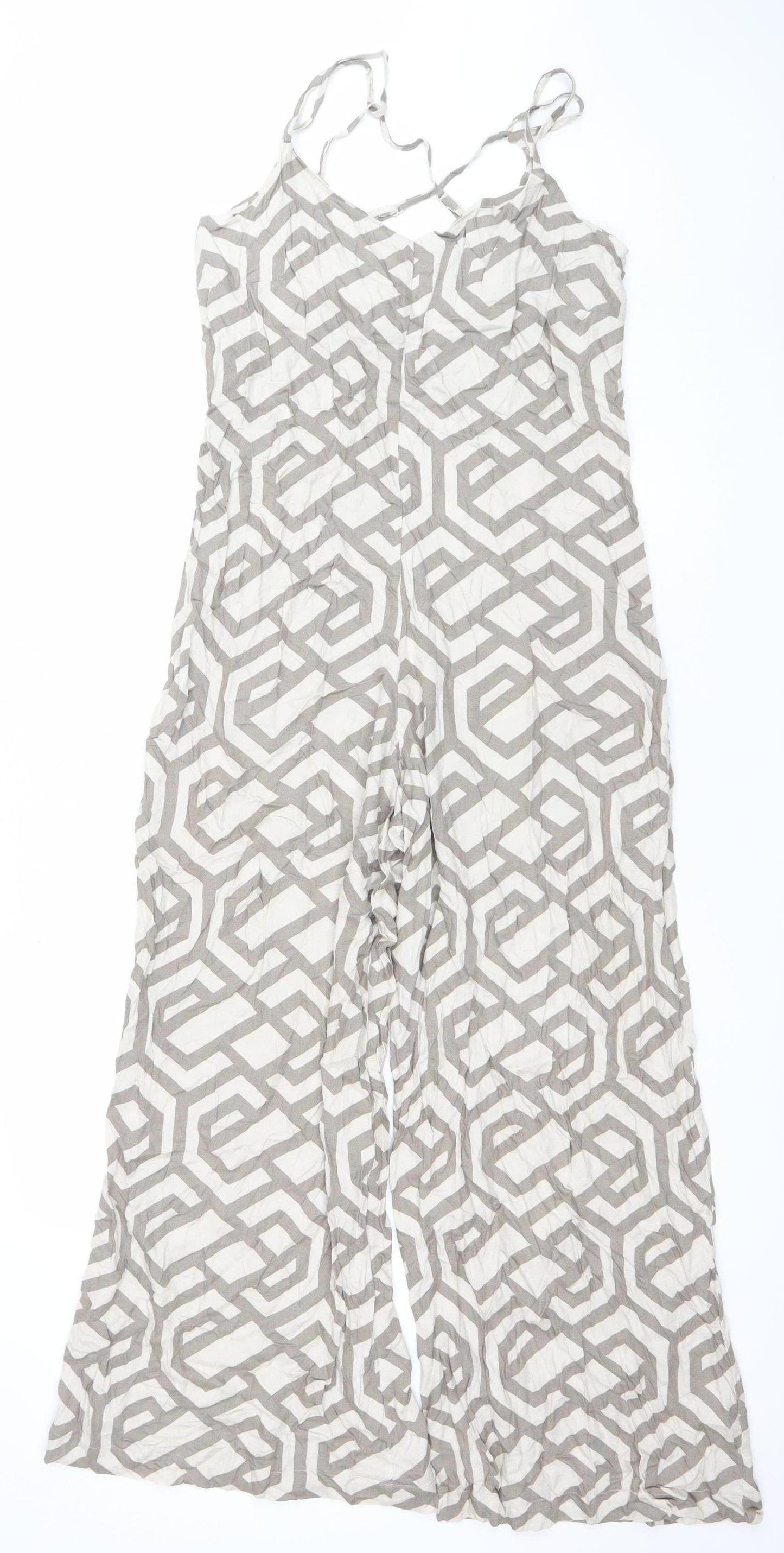Womens UK Size XS Apricot One-Piece Beige Jumpsuit