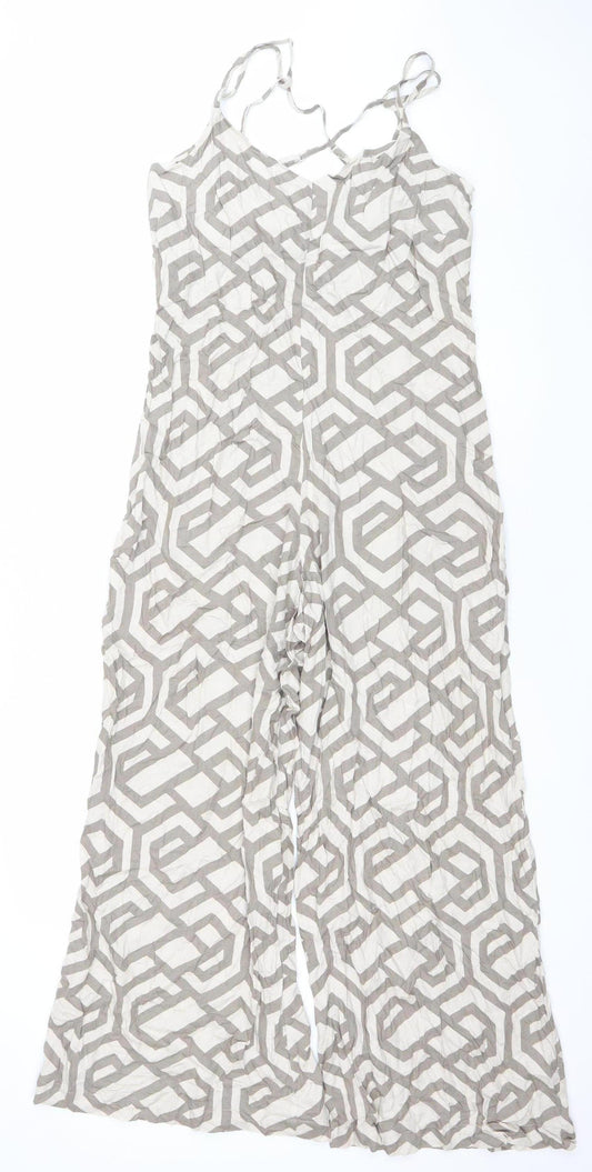 Womens UK Size XS Apricot One-Piece Beige Jumpsuit