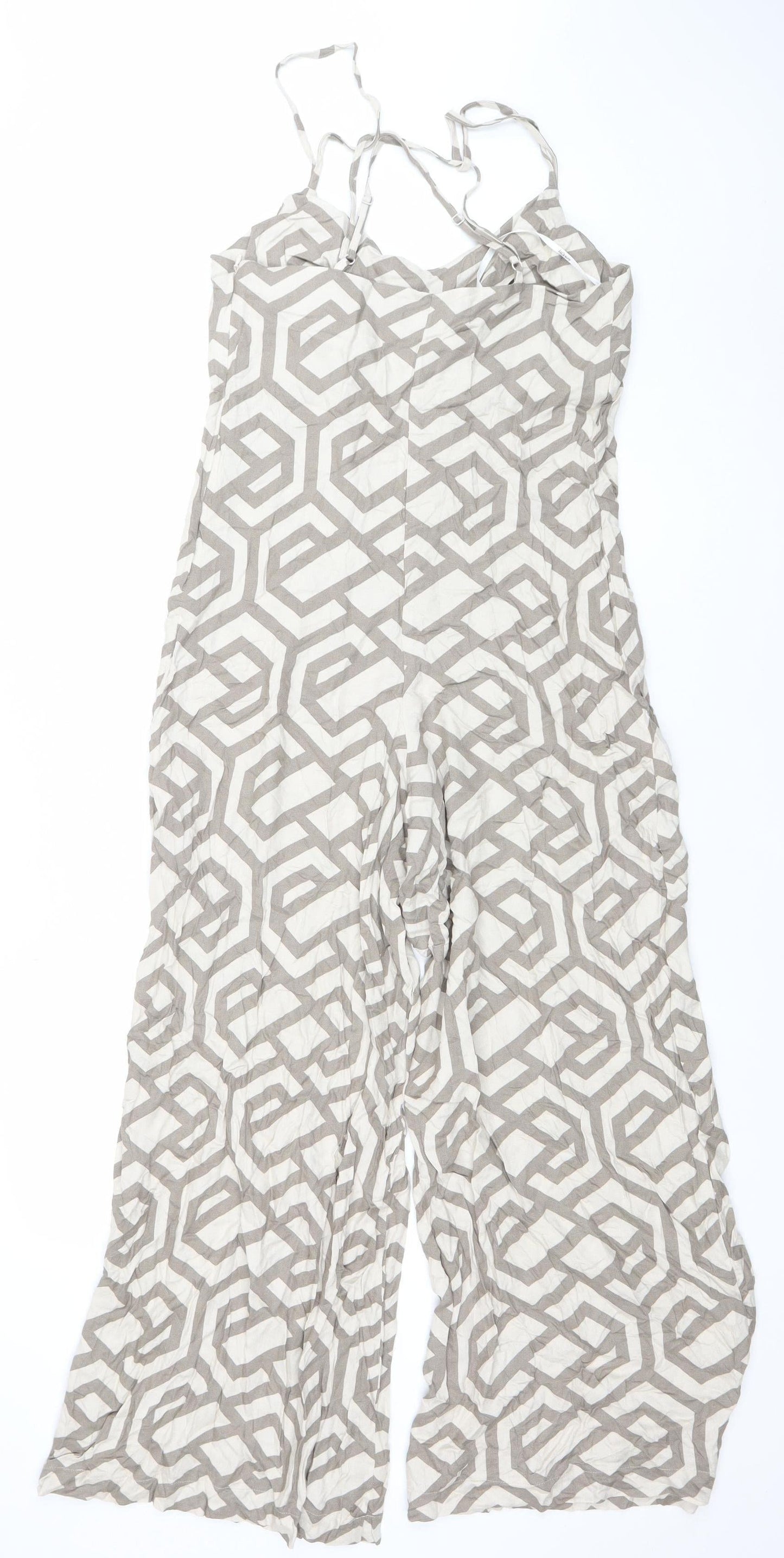 Womens UK Size XS Apricot One-Piece Beige Jumpsuit