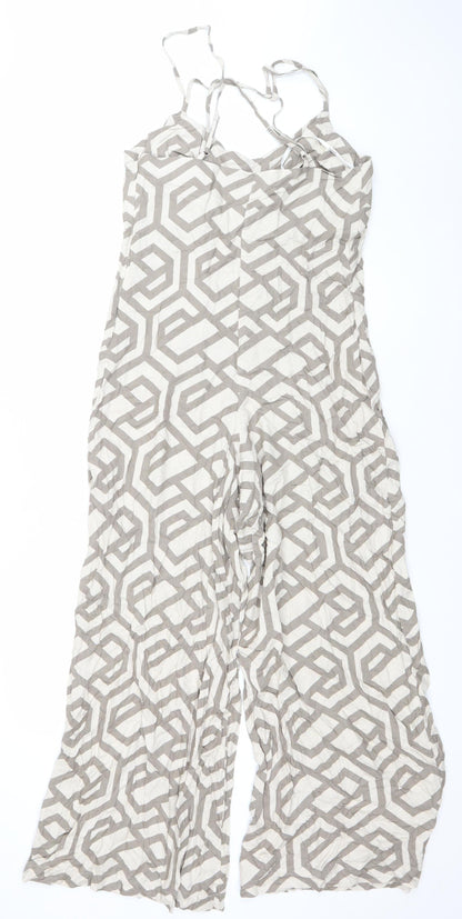 Womens UK Size XS Apricot One-Piece Beige Jumpsuit