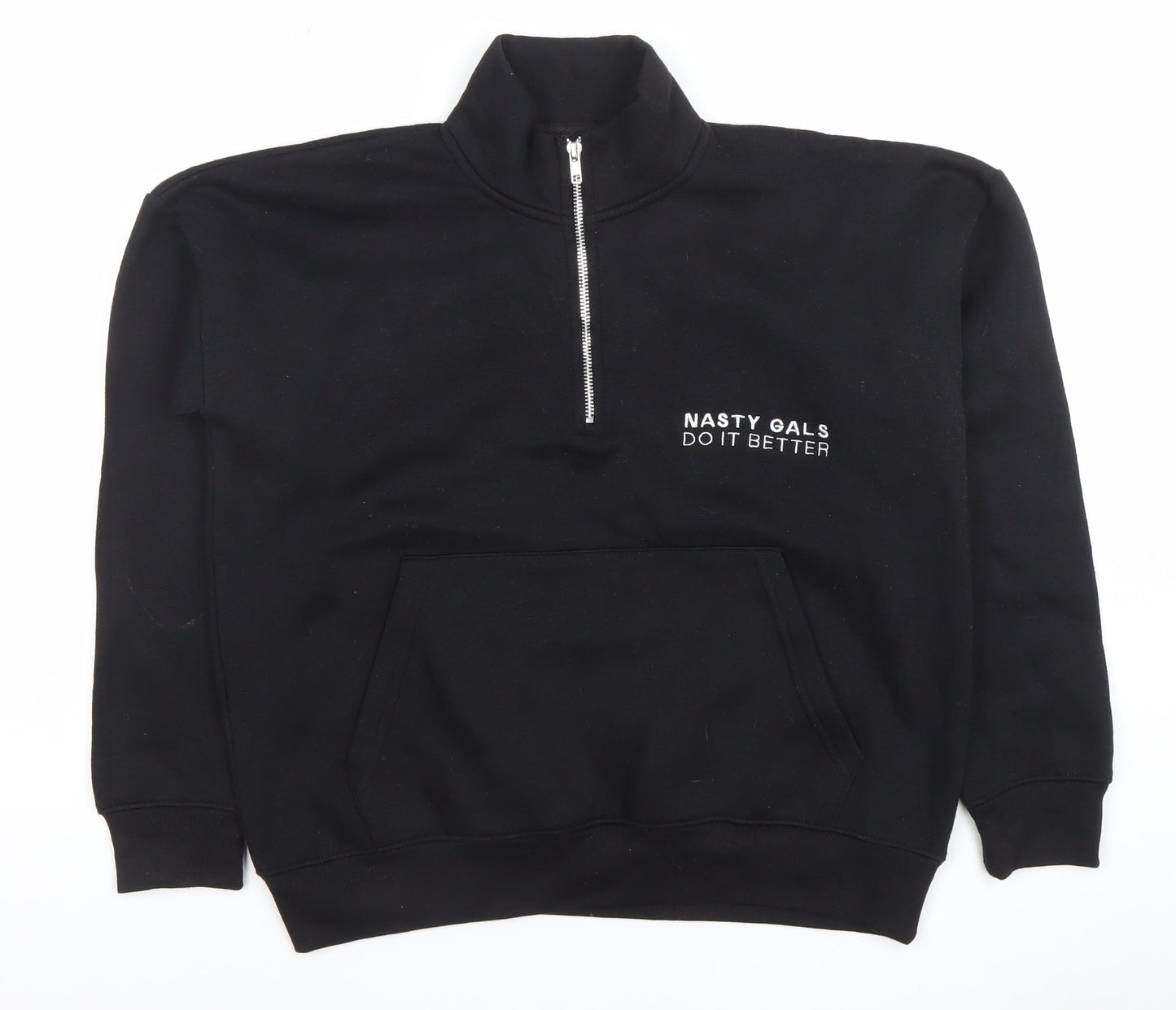 Womens UK Size M Nasty Gal Black Pullover Sweatshirt