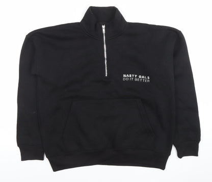 Womens UK Size M Nasty Gal Black Pullover Sweatshirt