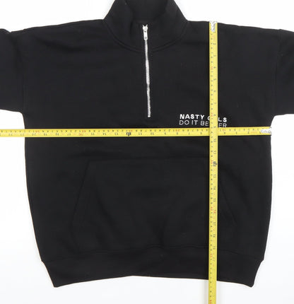 Womens UK Size M Nasty Gal Black Pullover Sweatshirt