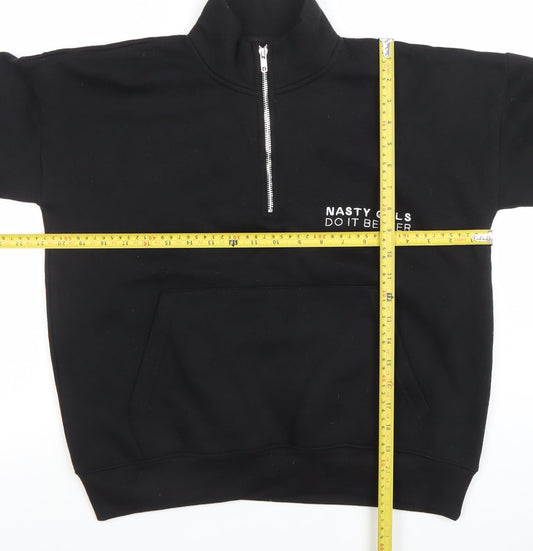 Womens UK Size M Nasty Gal Black Pullover Sweatshirt