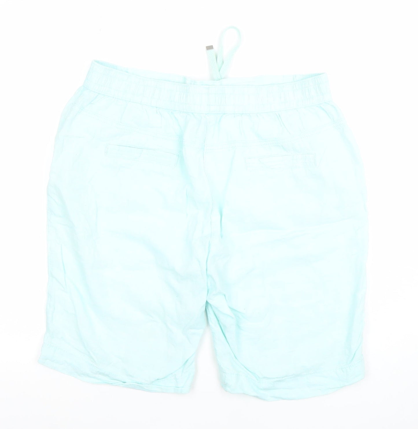 George Womens Green Linen Blend Bermuda Shorts Size 14