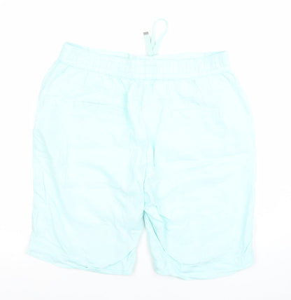 George Womens Green Linen Blend Bermuda Shorts Size 14