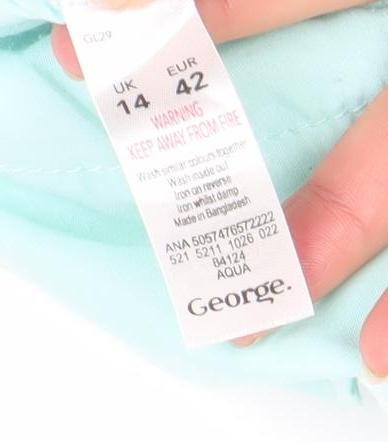 George Womens Green Linen Blend Bermuda Shorts Size 14