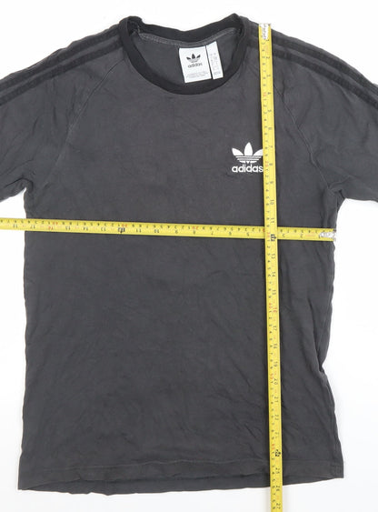 Adidas Men's Black Cotton Crew Neck Short Sleeve T-Shirt Size S