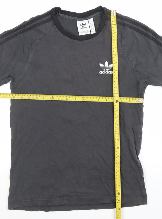 Adidas Men's Black Cotton Crew Neck Short Sleeve T-Shirt Size S