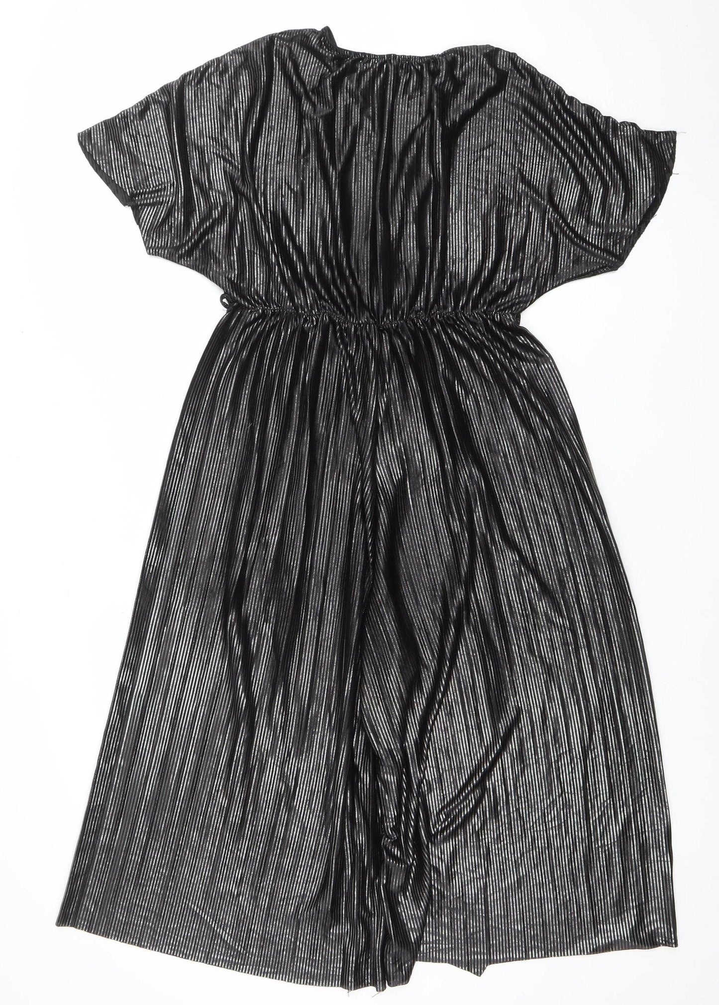 New Look Women’s Black Metallic Ruched Off Shoulder Playsuit Size 12