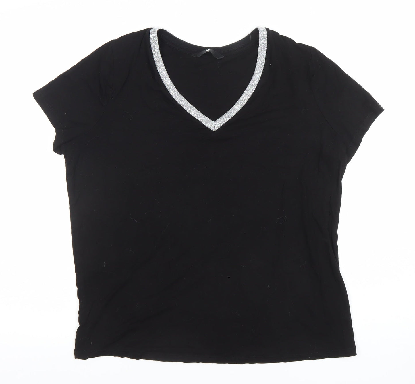 Womens UK Size 14 Very Black Basic T-Shirt