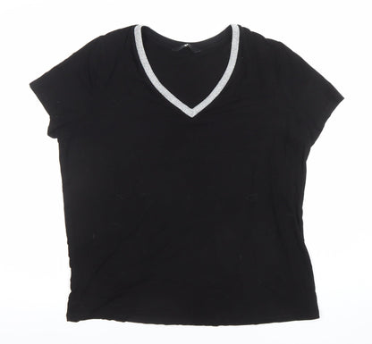Womens UK Size 14 Very Black Basic T-Shirt