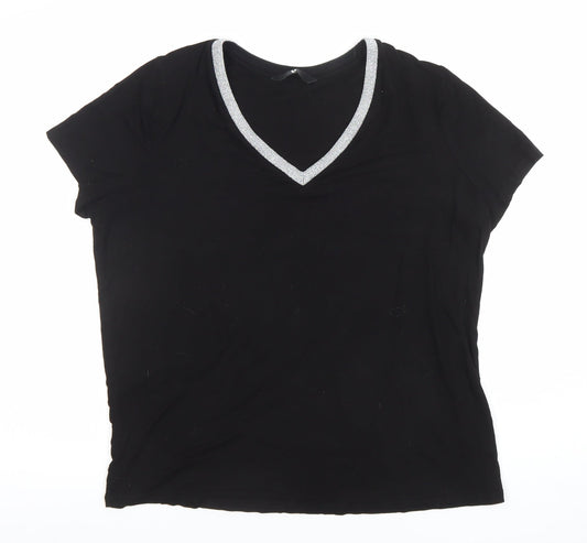 Womens UK Size 14 Very Black Basic T-Shirt