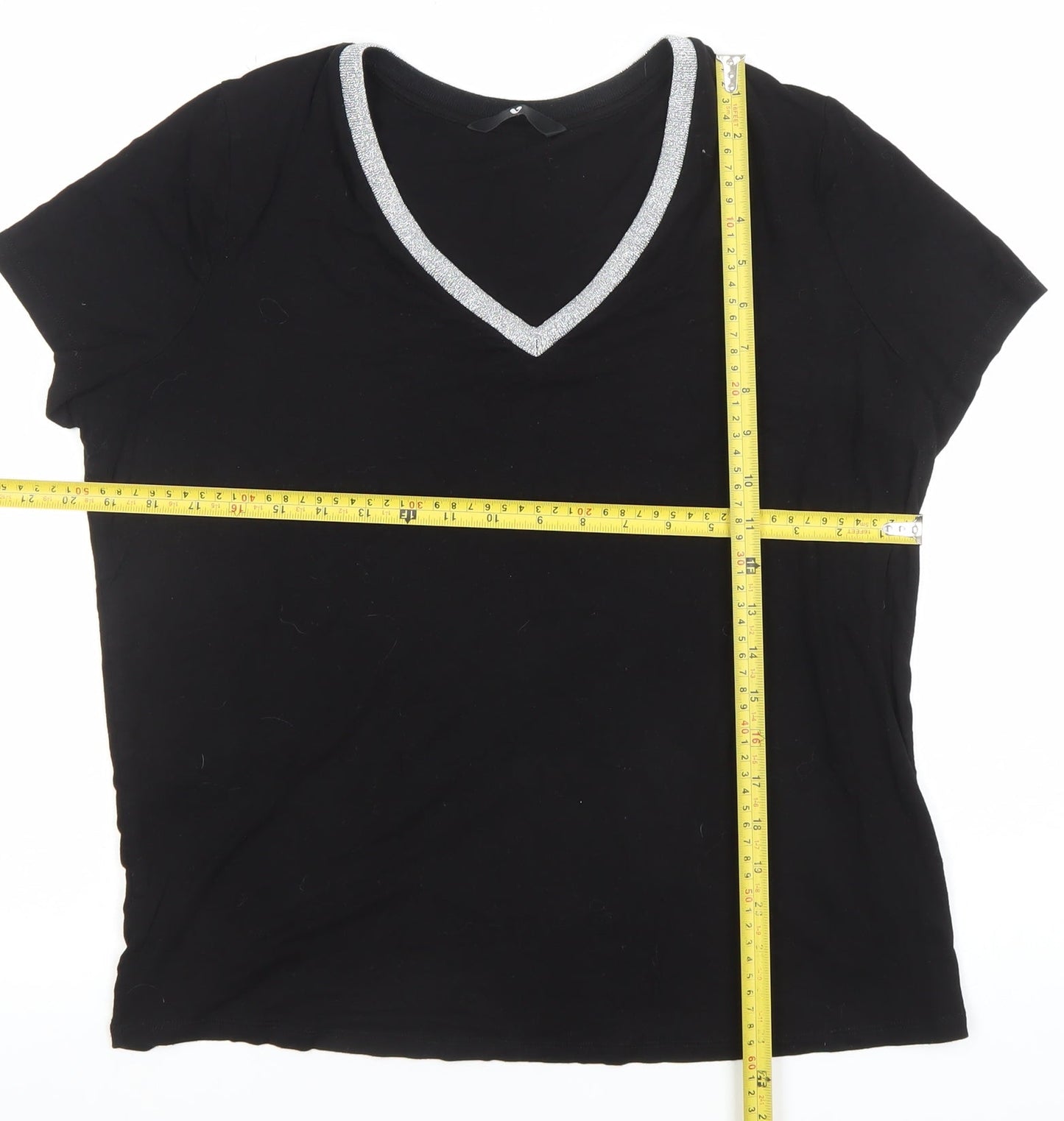 Womens UK Size 14 Very Black Basic T-Shirt