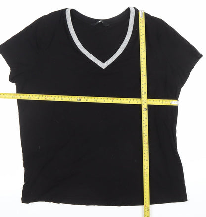 Womens UK Size 14 Very Black Basic T-Shirt