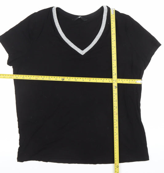 Womens UK Size 14 Very Black Basic T-Shirt