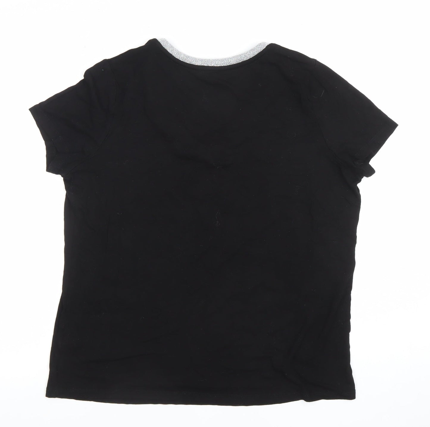 Womens UK Size 14 Very Black Basic T-Shirt