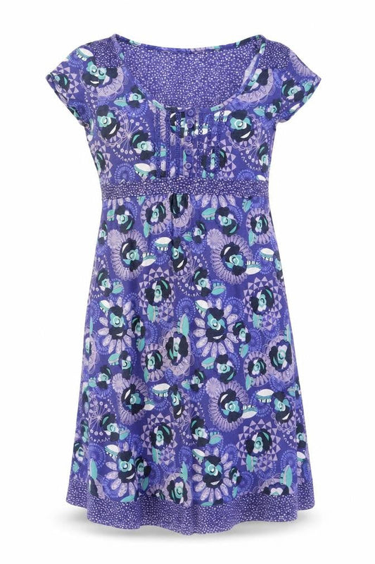 Faithful & True Womens Purple Floral A-Line Jersey Dress Size 10