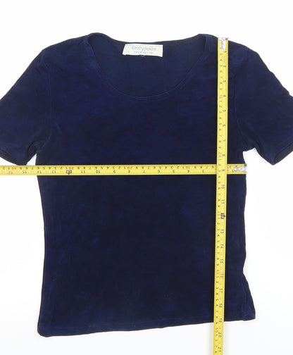 Womens UK Size 12 Dorothy Perkins Blue Basic T-Shirt