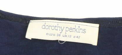 Womens UK Size 12 Dorothy Perkins Blue Basic T-Shirt