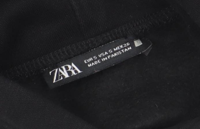 Womens UK Size S Zara Black Pullover Hoodie