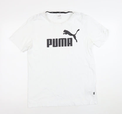 Puma Men's White Regular Fit Short Sleeve Crew Neck Sports T-Shirt M