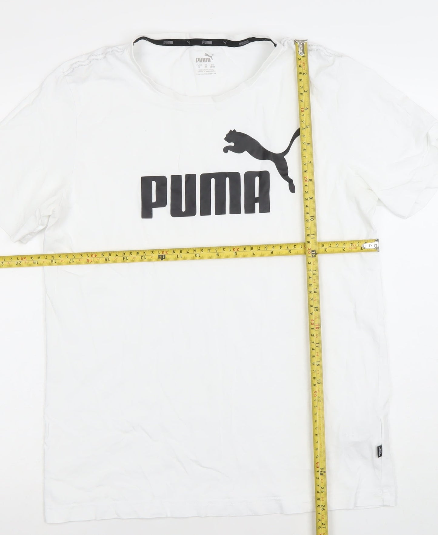 Puma Men's White Regular Fit Short Sleeve Crew Neck Sports T-Shirt M