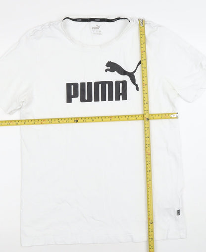 Puma Men's White Regular Fit Short Sleeve Crew Neck Sports T-Shirt M
