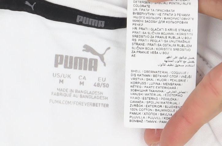 Puma Men's White Regular Fit Short Sleeve Crew Neck Sports T-Shirt M