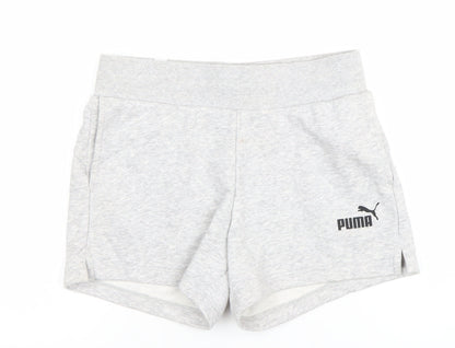 Puma Womens Grey XS Athletic Shorts Lightweight Cotton Blend