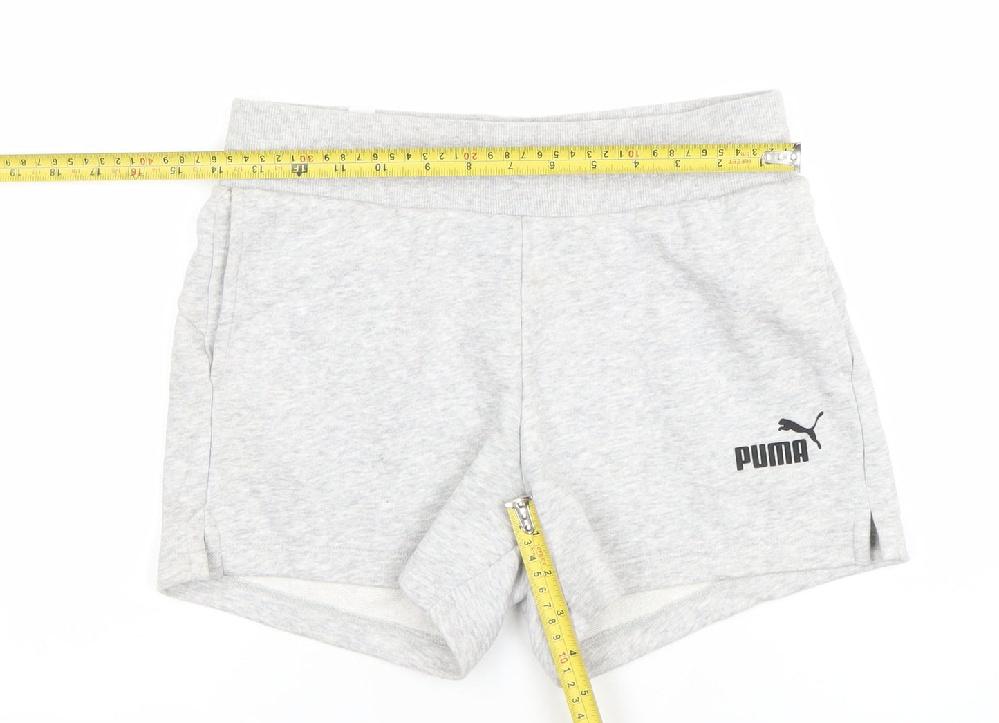 Puma Womens Grey XS Athletic Shorts Lightweight Cotton Blend
