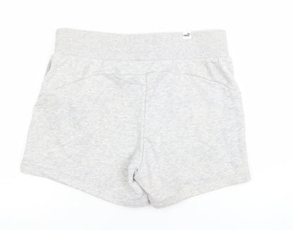 Puma Womens Grey XS Athletic Shorts Lightweight Cotton Blend
