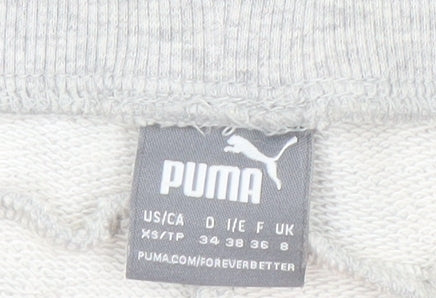 Puma Womens Grey XS Athletic Shorts Lightweight Cotton Blend