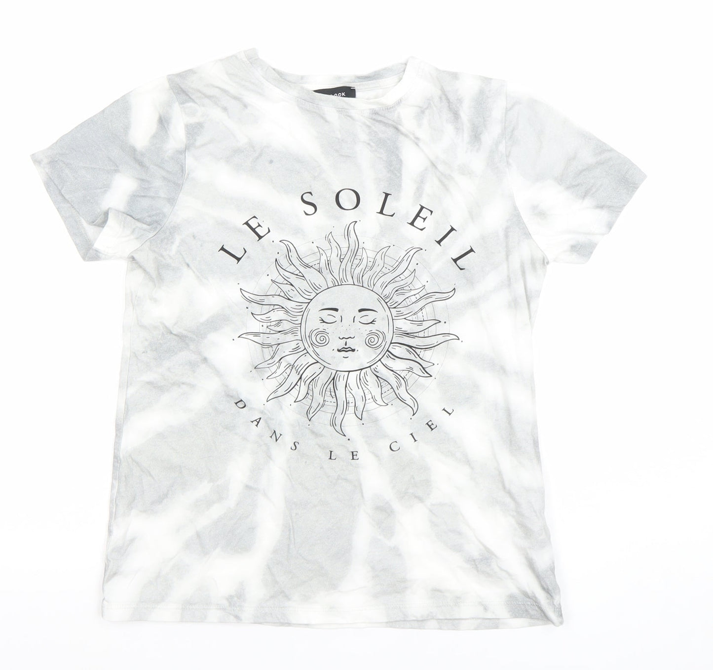 Womens UK Size 8 New Look Grey Basic T-Shirt