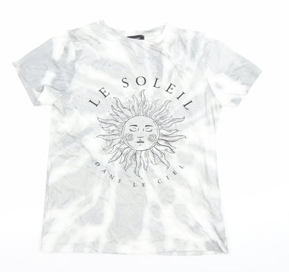 Womens UK Size 8 New Look Grey Basic T-Shirt