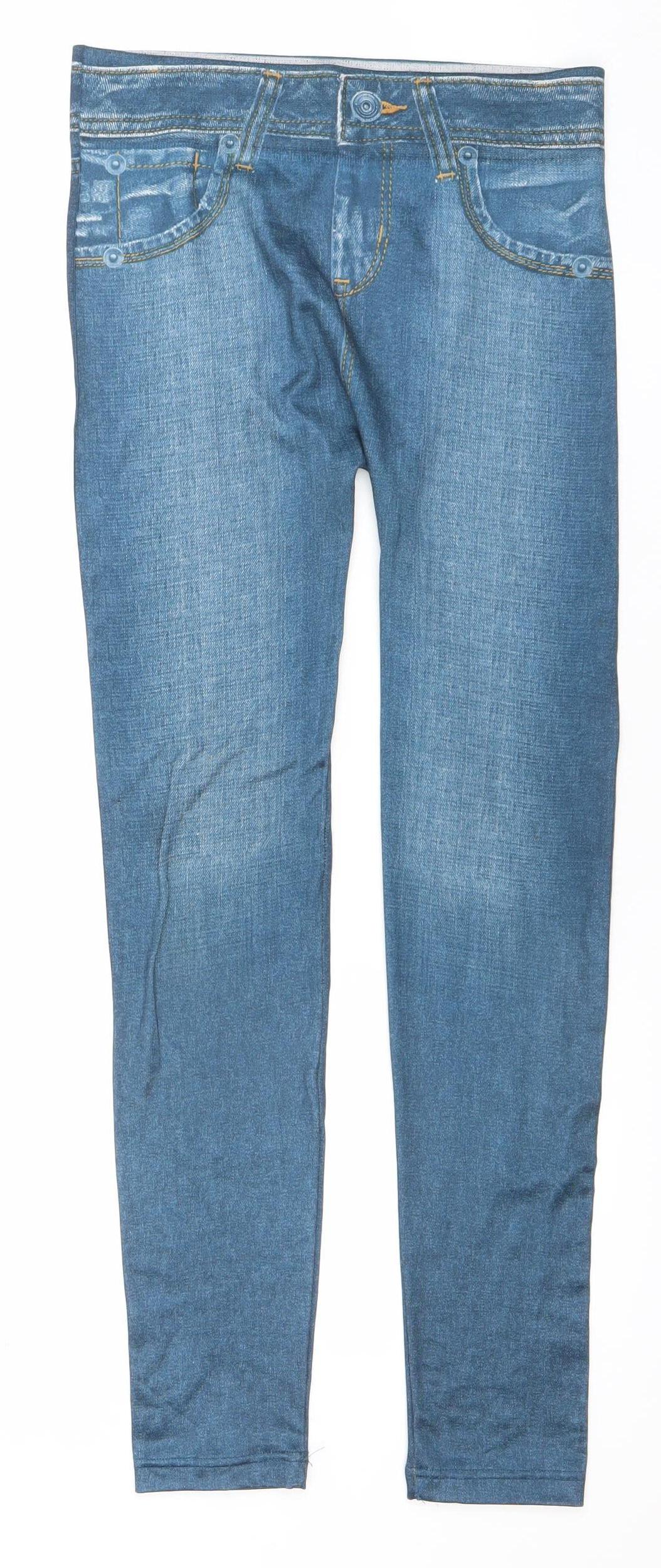 Womens UK Size S Trim N' Slim  Jegging Blue Leggings
