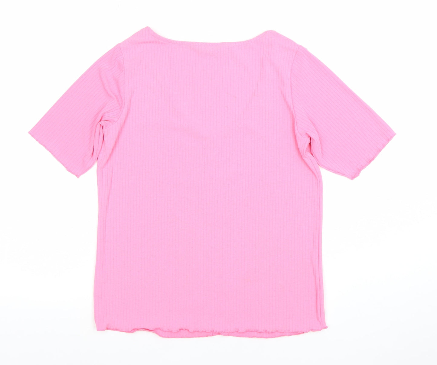 Dunnes Women’s Light Pink Short Sleeve Button-Up Top Size S
