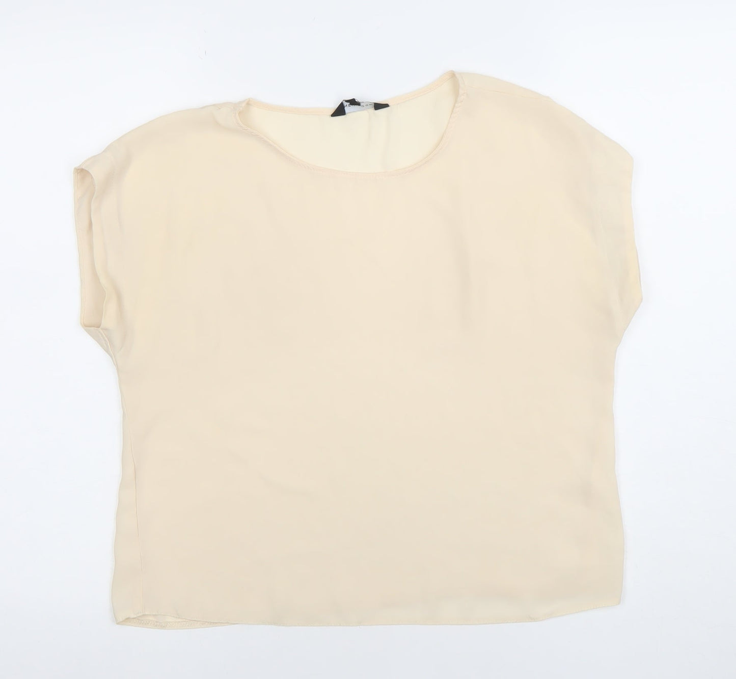 New Look Women’s Beige Chiffon Short Sleeve Blouse Size 12