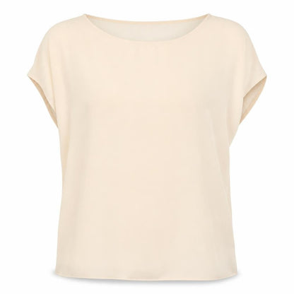 New Look Women’s Beige Chiffon Short Sleeve Blouse Size 12