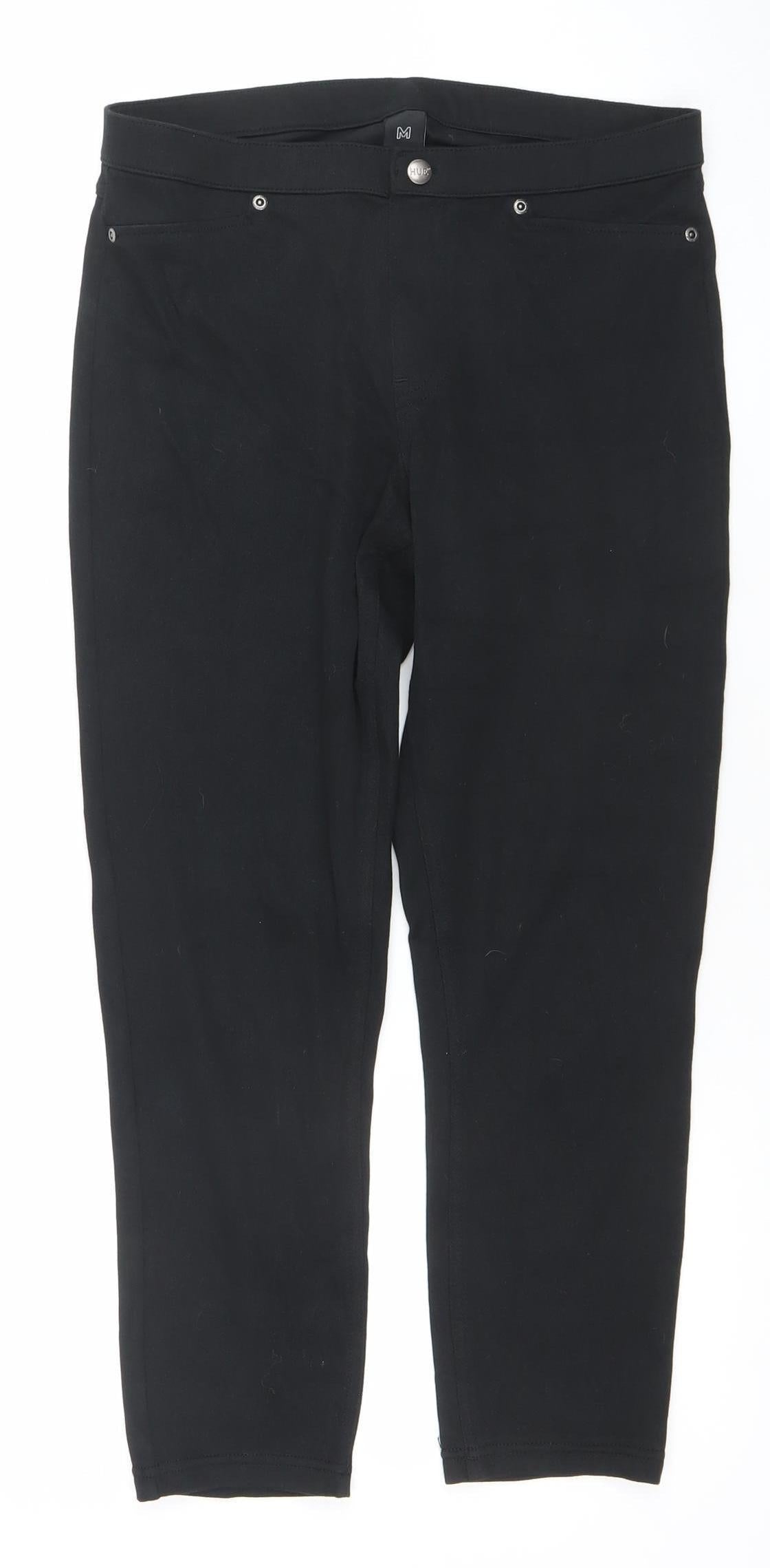 Womens UK Size M HUE Slim Fit Jegging Black Trousers