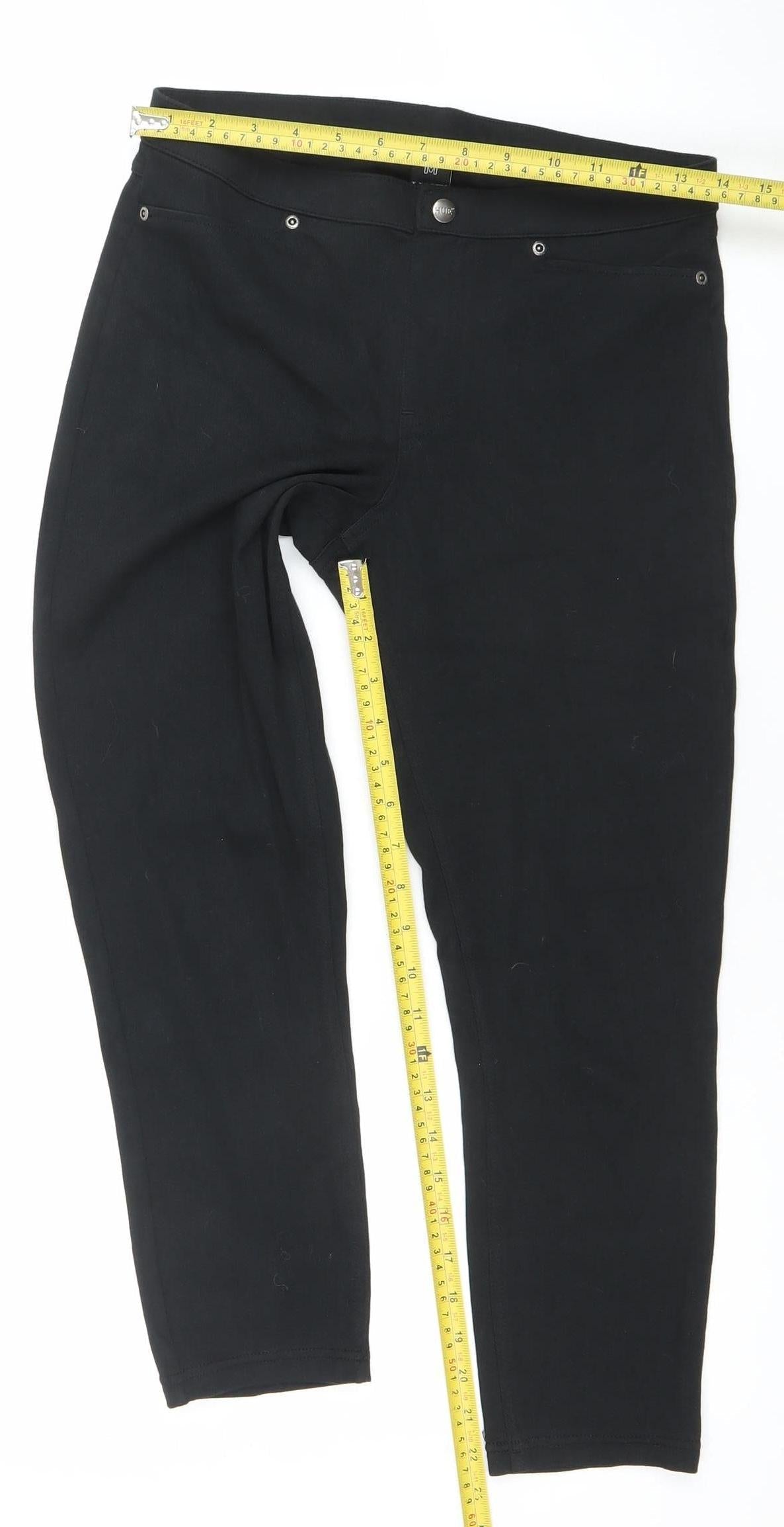 Womens UK Size M HUE Slim Fit Jegging Black Trousers