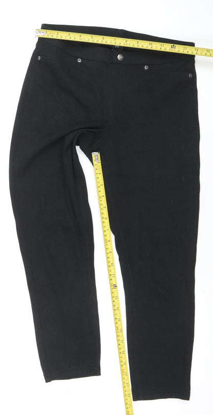 Womens UK Size M HUE Slim Fit Jegging Black Trousers