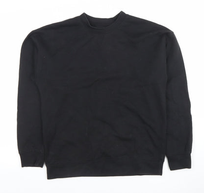 Mens UK Size S Boohoo Black Pullover Sweatshirt
