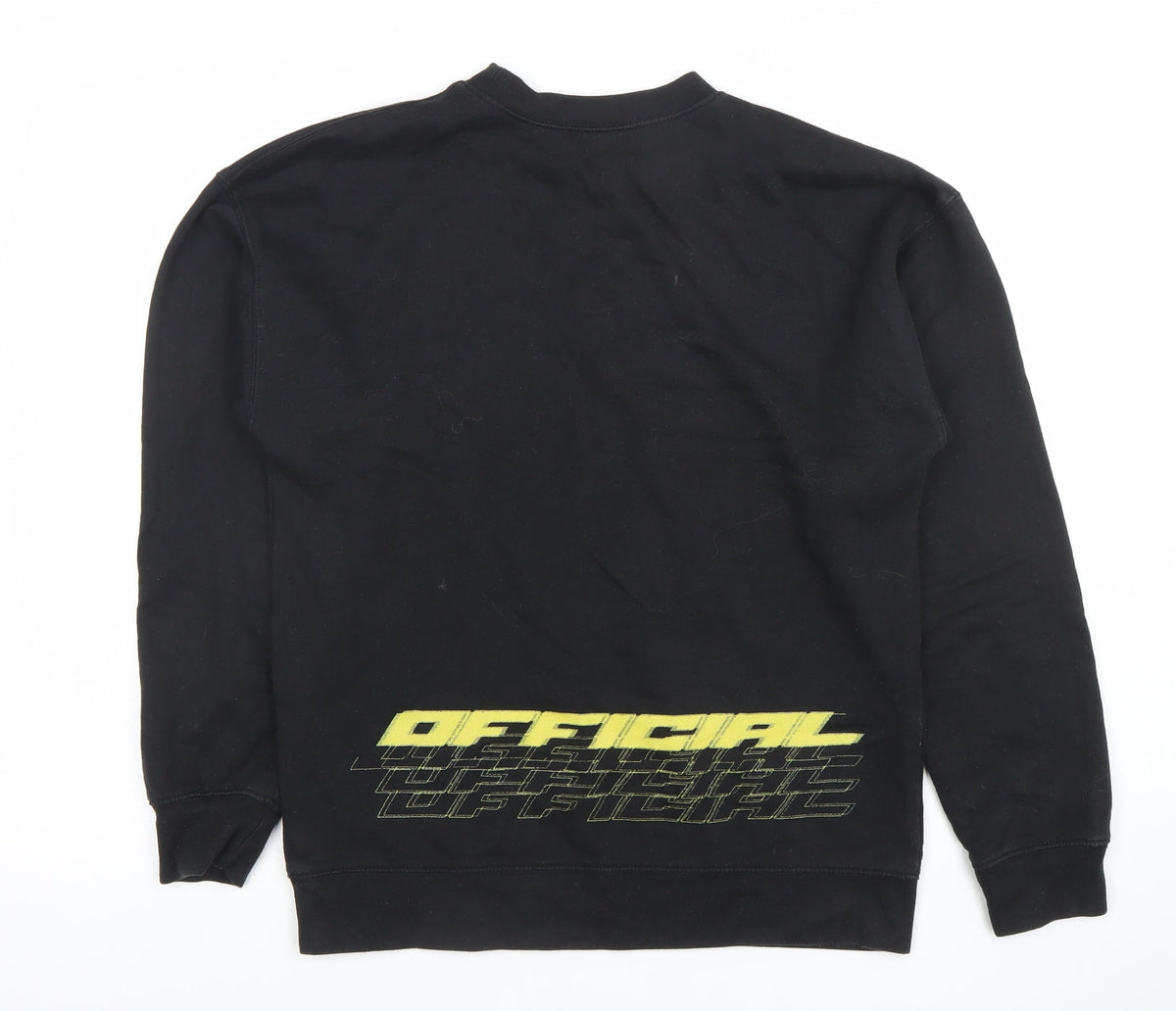 Mens UK Size S Boohoo Black Pullover Sweatshirt