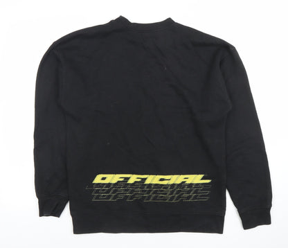 Mens UK Size S Boohoo Black Pullover Sweatshirt