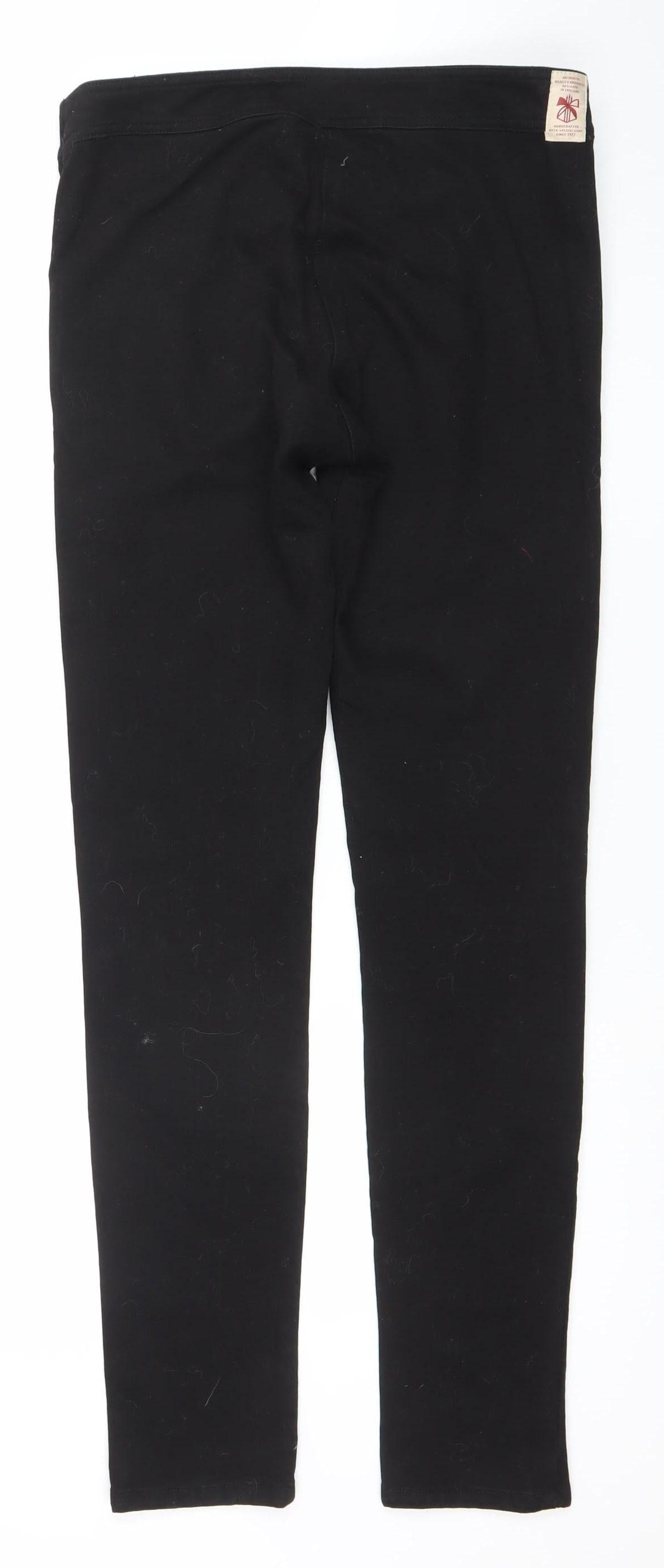 FC Jeans Women’s Black Skinny Jeans Size 12 Stretch Zip Hem