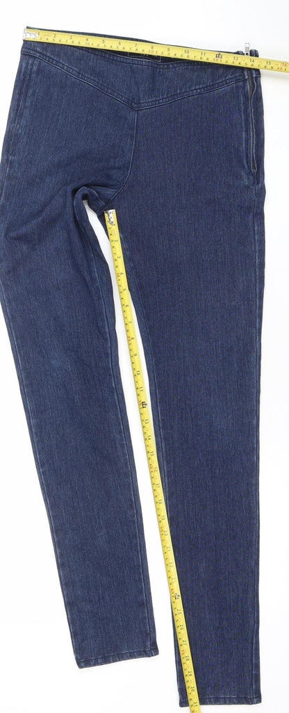 FC Jeans Women's Blue Skinny Denim Jeggings UK 12 with Ankle Zip