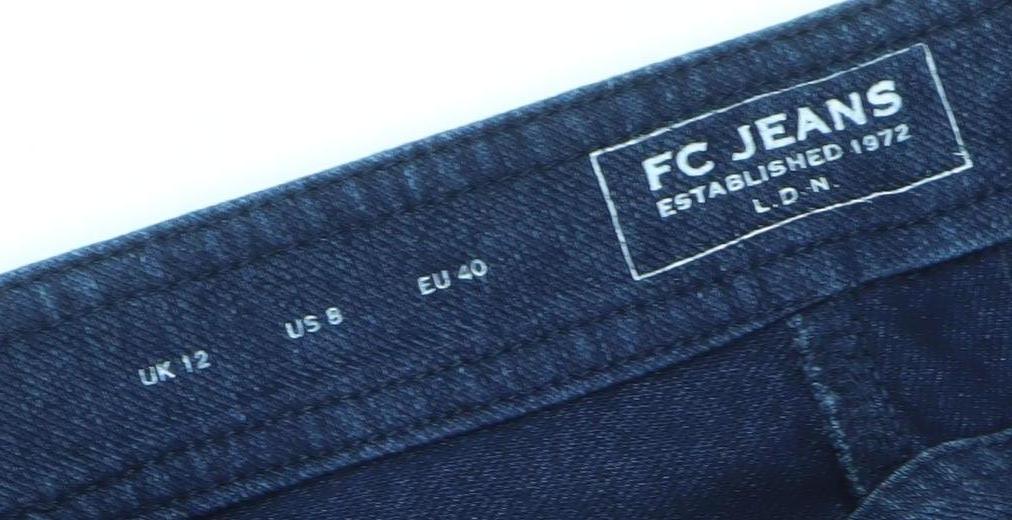 FC Jeans Women's Blue Skinny Denim Jeggings UK 12 with Ankle Zip