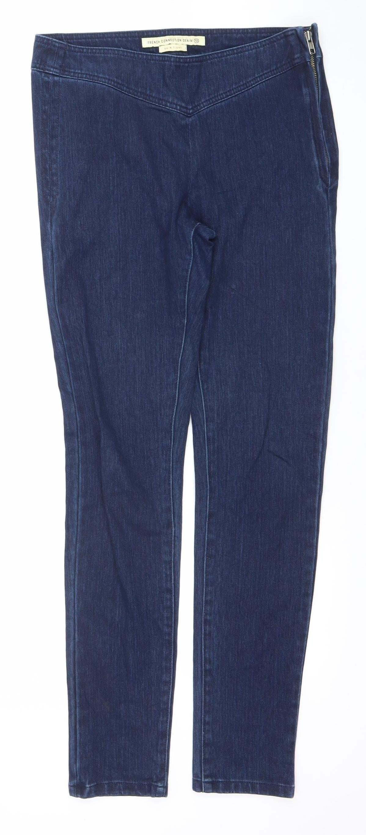 French Connection Women's Blue Skinny Jeans Size 12 Stretch Denim