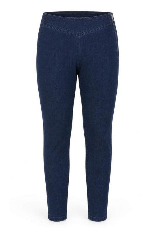 Front view of French Connection Women's Blue Skinny Jeans, size 12, Stretch Denim